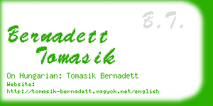 bernadett tomasik business card